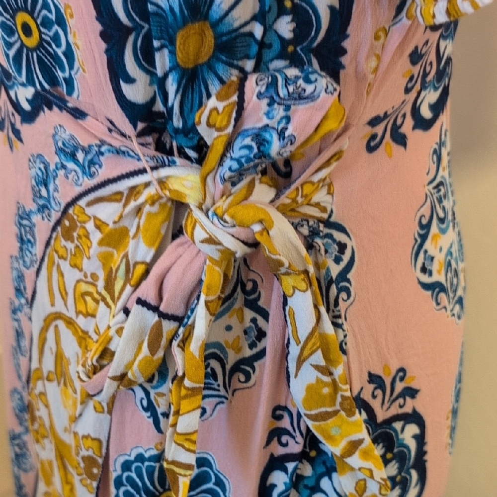 MAEVE by Anthropologie Resort Wrap Dress Pink Floral US Size 8 - Picture 8 of 16